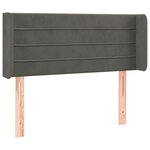 vidaXL Tête de lit avec oreilles Gris foncé 103x16x78/88 cm Velours