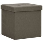 vidaXL Tabouret de rangement pliable Marron Faux lin