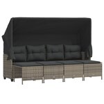 vidaXL Salon de jardin 5 Pièces avec coussins gris résine tressée