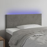 vidaXL Tête de lit à LED Gris clair 80x5x78/88 cm Velours