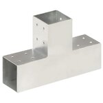 vidaXL Connecteurs de poteau 4 Pièces Forme en T Métal galvanisé 81x81 mm