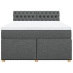 vidaXL Sommier à lattes de lit avec matelas Gris foncé 140x190cm Tissu