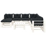 vidaXL Salon palette de jardin 9 Pièces avec coussins anthracite bois