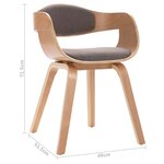 vidaXL Chaises à manger lot de 6 bois courbé et tissu taupe