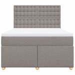 vidaXL Sommier à lattes de lit avec matelas Taupe 140x200 cm Tissu