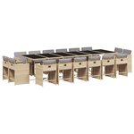 vidaXL Ensemble à manger de jardin et coussins 17 Pièces mélange beige