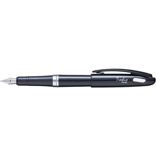 Stylo plume tradio corps vernis noir encre bleue x 12 pentel