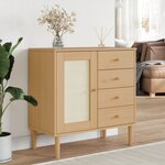 vidaXL Buffet SENJA aspect rotin marron 80x40x80 cm bois massif de pin