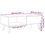 vidaXL Table basse Chêne Sonoma 100x49 5x43 cm Bois d'ingénierie