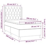 vidaXL Sommier à lattes de lit et matelas Gris foncé 80x200 cm Velours