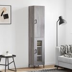 vidaXL Buffet haut Sonoma gris 34 5x34x180 cm Bois d'ingénierie