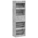 vidaXL Armoire à chaussures 4 tiroirs rabattables gris béton
