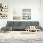 vidaXL Canapé-lit en forme de L gris foncé 255x140x70 cm tissu