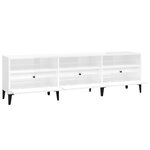 vidaXL Meuble TV blanc brillant 150x30x44 5 cm bois d'ingénierie