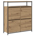 vidaXL Cabinet à chaussures avec 4 tiroirs rabattables Chêne artisanal 100x34x112 cm