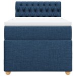 vidaXL Sommier à lattes de lit avec matelas Bleu 90x200 cm Tissu