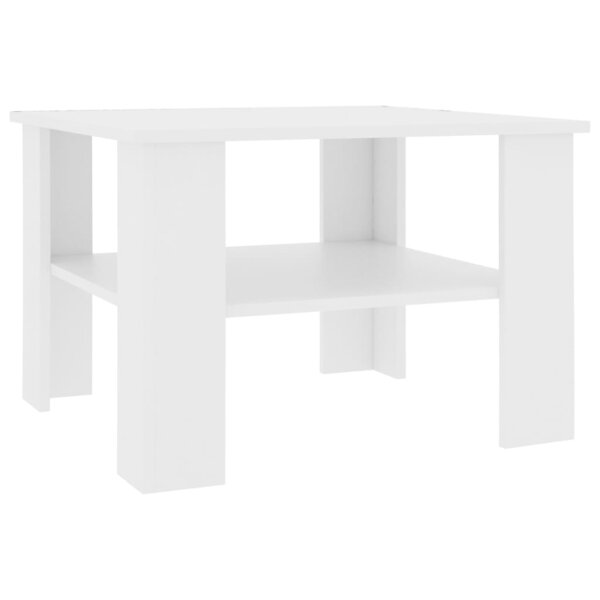 vidaXL Table basse Blanc 60x60x42 cm Bois d’ingénierie