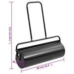 vidaXL Rouleau à gazon de jardin avec poignée noir 63 L fer et acier