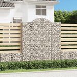 vidaXL Paniers à gabions arqués 4 Pièces 200x50x220/240 cm Fer galvanisé