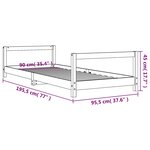 vidaXL Cadre de lit pour enfants noir 90x190 cm bois de pin massif