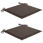vidaXL Chaises Batavia lot de 2 et coussins taupe Bois de teck massif