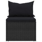 vidaXL Salon de jardin 4 Pièces avec coussins noir résine tressée