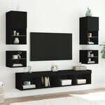 vidaXL Meuble TV mural avec lumières LED noir 30x28 5x30 cm