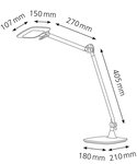 Lampe de bureau LED E-Motion, argent HANSA
