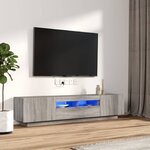 vidaXL Ensemble de meubles TV avec lumières LED 2 Pièces Sonoma gris