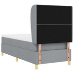 Lit Box Spring avec Matelas Gris clair 90x190 cm en Tissu