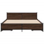 vidaXL Cadre de lit et tiroirs chêne marron 120x190 cm bois ingénierie