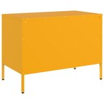 vidaXL Meuble TV 2Pièces jaune moutarde 68x39x50 5cm acier laminé à froid
