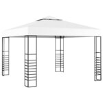 vidaXL Tonnelle de jardin 3 x 3 m Blanc