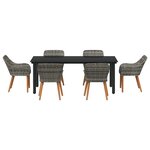 vidaXL Ensemble de salle à manger de jardin 7 pièces Rattan gris