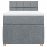 vidaXL Sommier à lattes de lit avec matelas Gris clair 100x200cm Tissu