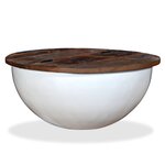 vidaXL Table basse Bois de récupération massif Blanc Forme de bol