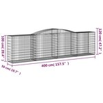 vidaXL Paniers à gabions arqués 9 Pièces 400x50x100/120 cm Fer galvanisé