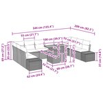 vidaXL Ensemble de salle à manger de jardin 11 pièces avec coussins beige en poly rotin et acacia