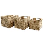 vidaXL Panier de rangement 3 Pièces Jacinthe d'eau