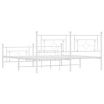 vidaXL Cadre de lit métal sans matelas et pied de lit blanc 183x213 cm