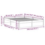 vidaXL Cadre de lit sans matelas gris bois massif 140x190 cm