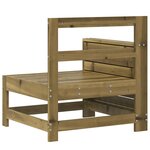 vidaXL Canapé de jardin accoudoir avec table d'appoint pin imprégné