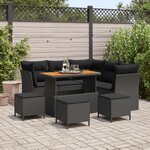 vidaXL Ensemble de jardin de 9 pièces avec coussins en rotin noir