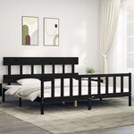 vidaXL Cadre de lit sans matelas noir 200x200 cm bois massif de pin