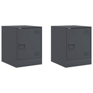vidaXL Tables de chevet 2 Pièces anthracite 34 5x39x44 cm acier