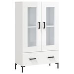 vidaXL Buffet haut blanc brillant 69 5x31x115 cm bois d'ingénierie