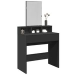 vidaXL Coiffeuse avec miroir noir 80x41x144 5 cm