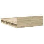 vidaXL Cadre de lit et tiroirs chêne sonoma 135x190 cm bois ingénierie