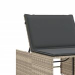 vidaXL Chaises longues lot de 2 avec table gris clair résine tressée