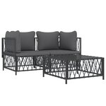 Salon de jardin meuble d'extérieur ensemble de mobilier avec coussins 3 pièces anthracite acier 02_0018290